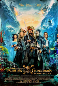 An original movie poster for the film Pirates of the Caribbean Salazars' Revenge
