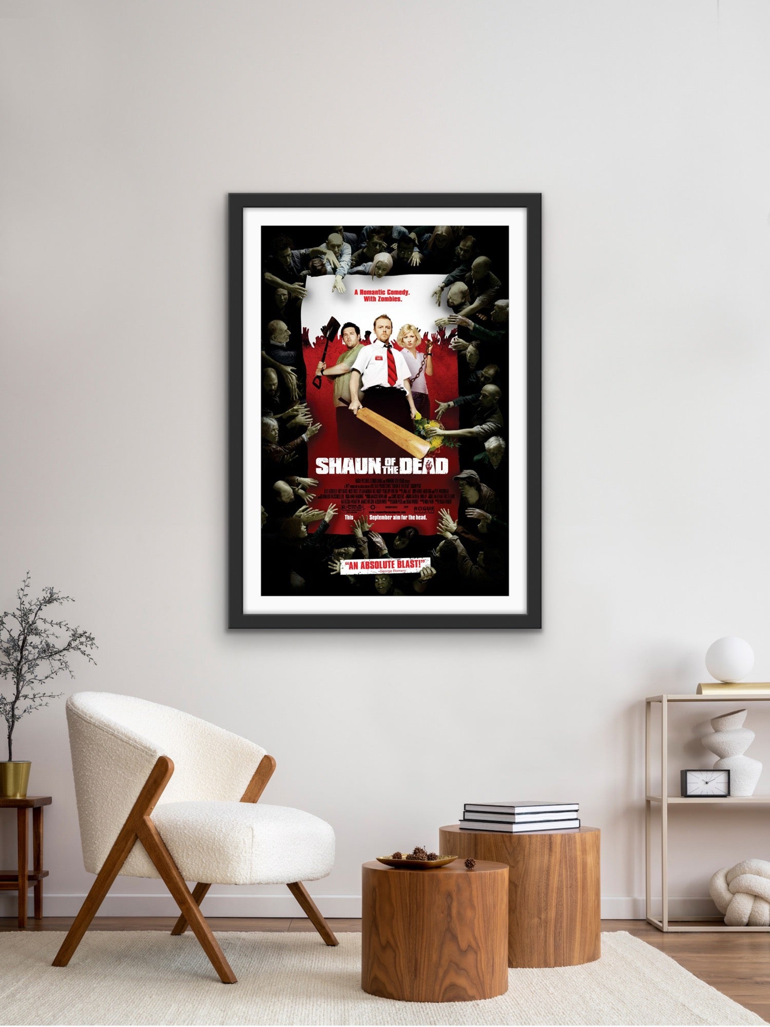 An original movie poster for the film Shaun of the Dead