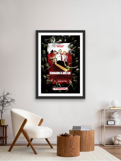 An original movie poster for the film Shaun of the Dead