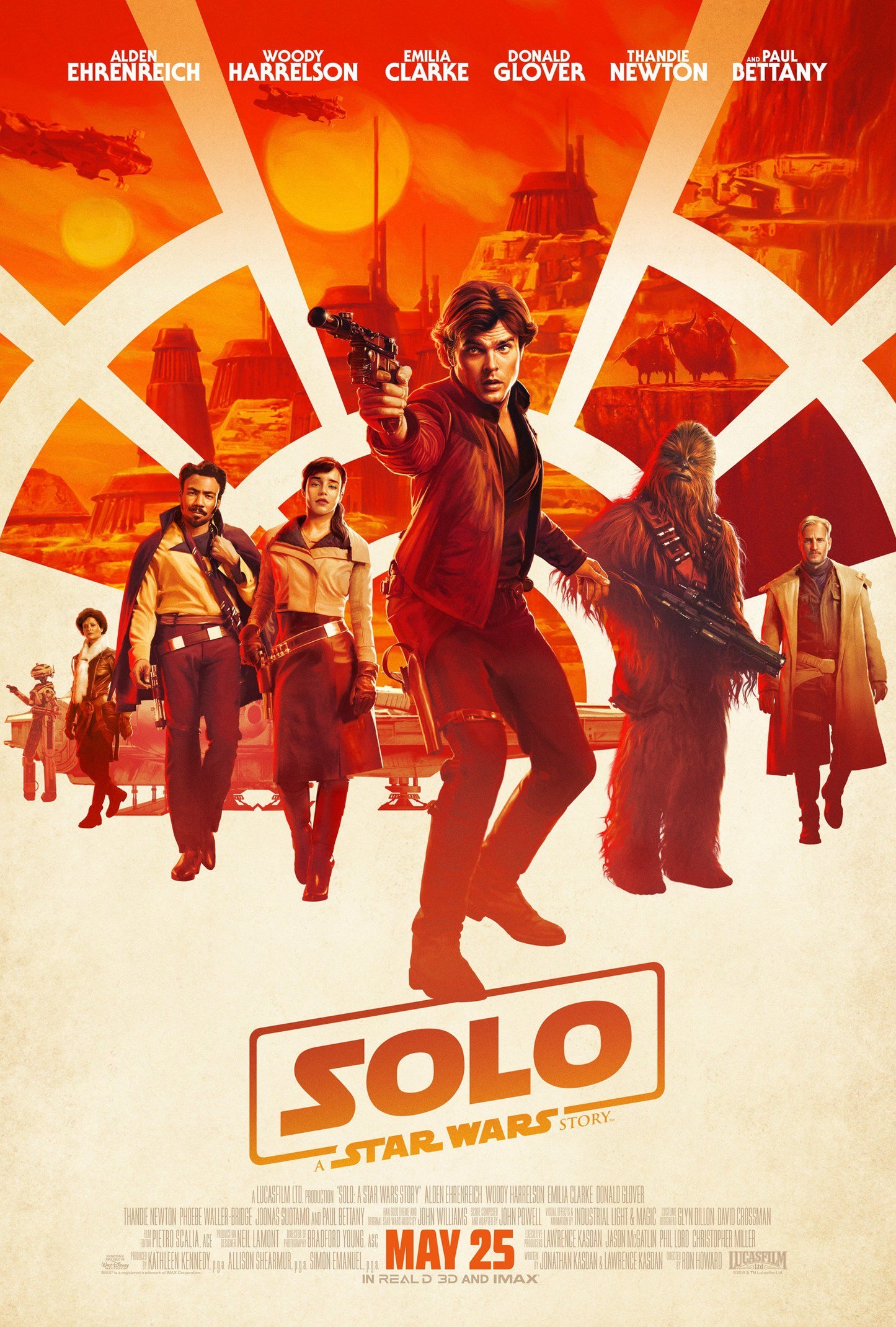 An original movie poster for the film Solo A Star Wars Story