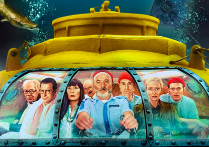 An original movie poster for the Wes Anderson film The Life Aquatic with Steve Zissou
