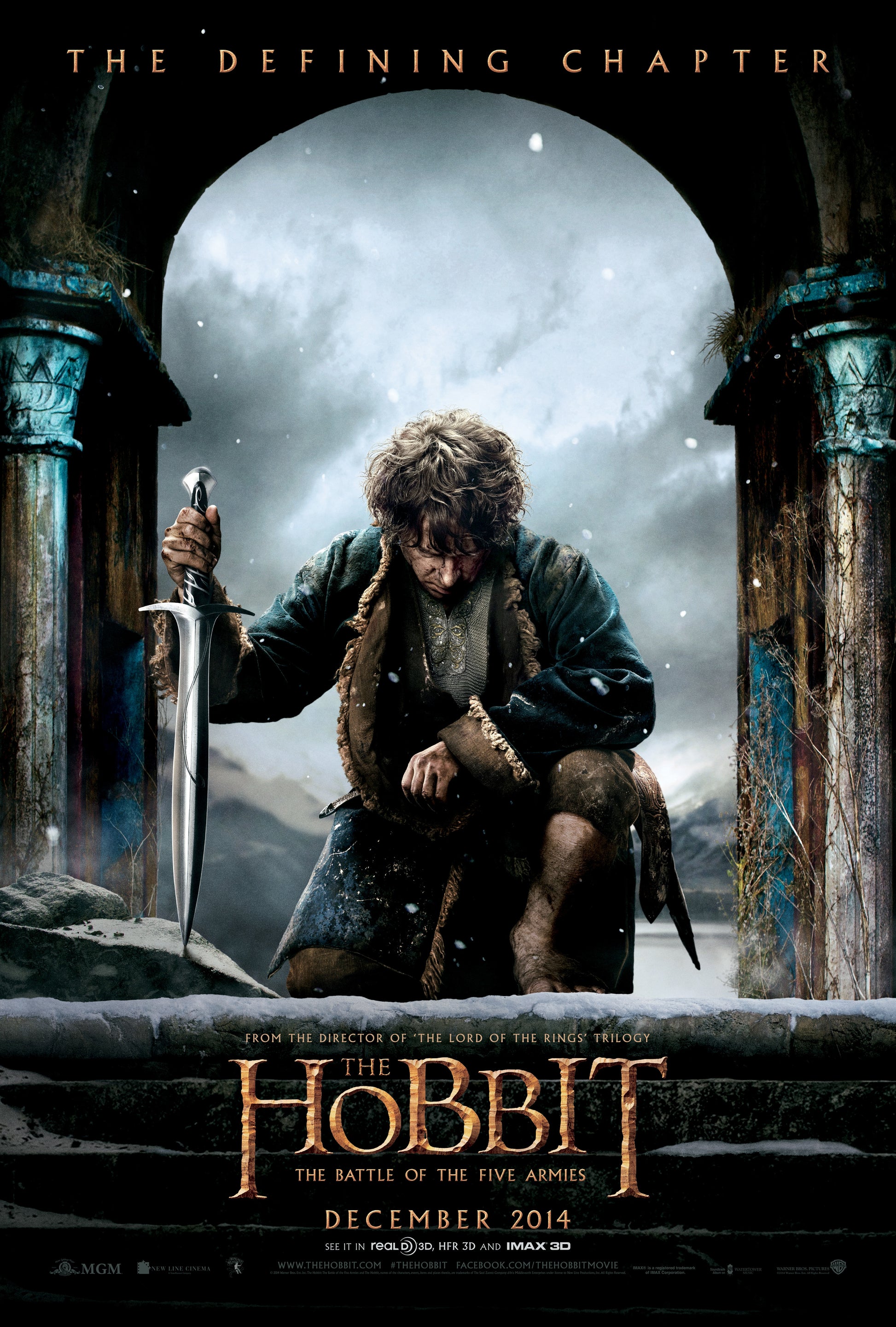 An original movie  poster for the film The Hobbit The Battle of the Five Armies