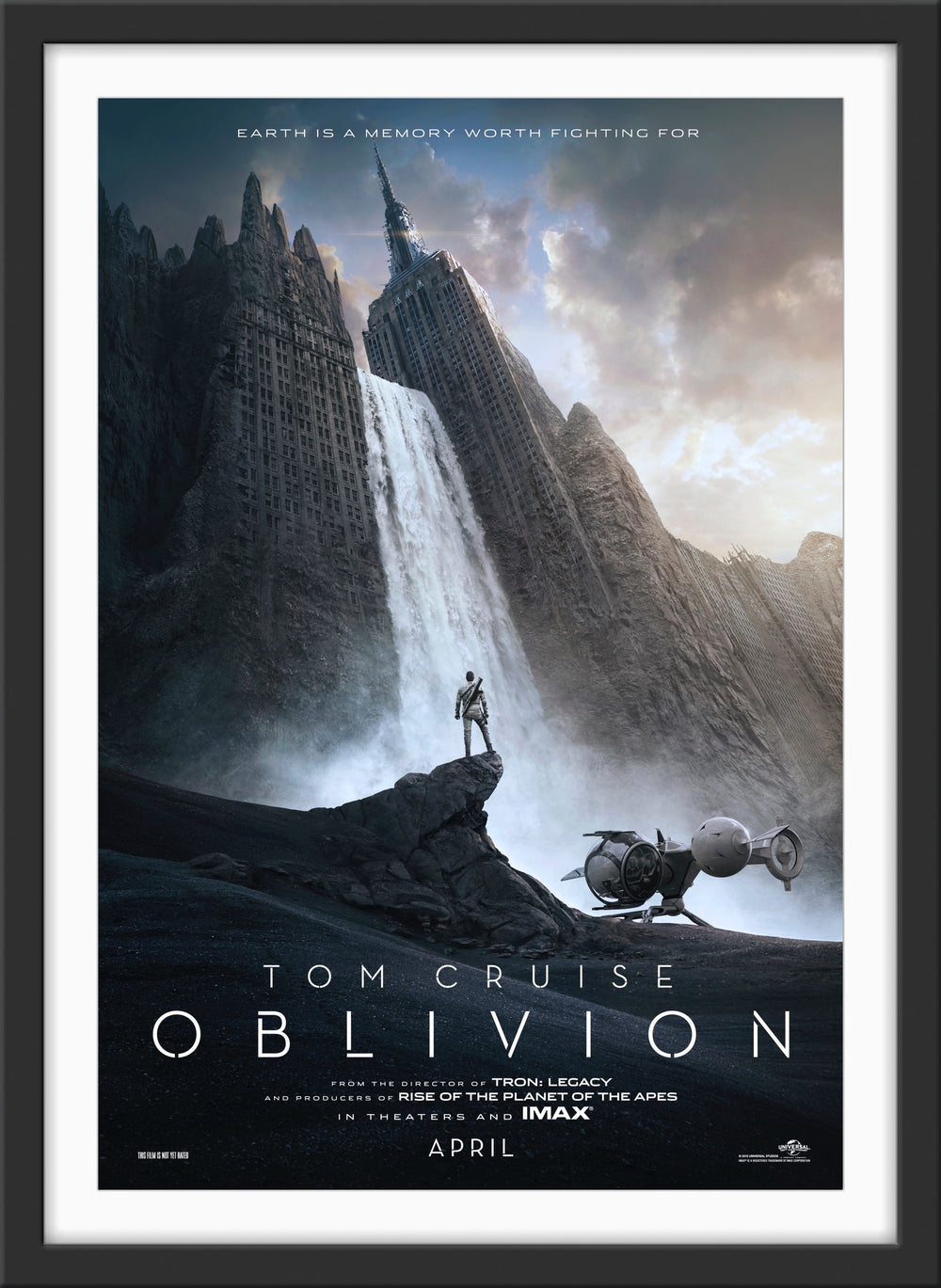 An original movie poster for the Tom Cruise film Oblivion