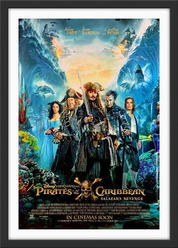 An original movie poster for the film Pirates of the Caribbean Salazars' Revenge