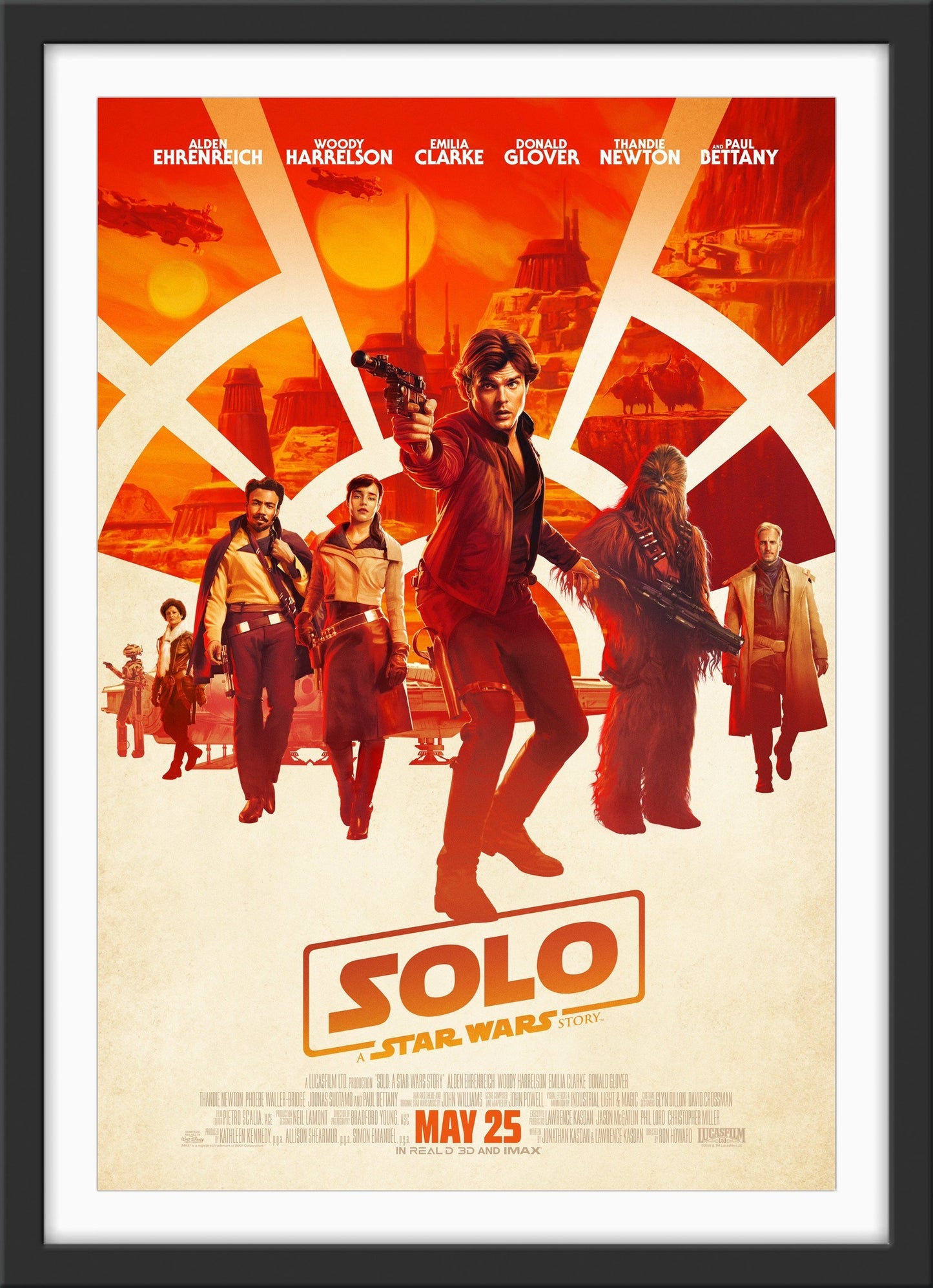 An original movie poster for the film Solo A Star Wars Story