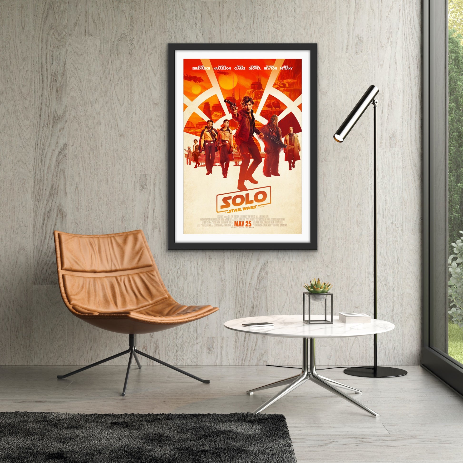 An original movie poster for the film Solo A Star Wars Story