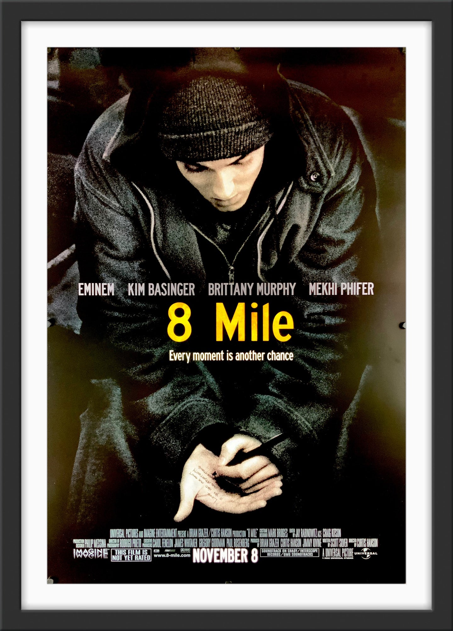 An original movie poster for the Eminem film 8 Mile