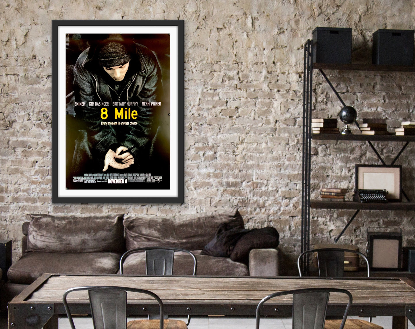 An original movie poster for the Eminem film 8 Mile