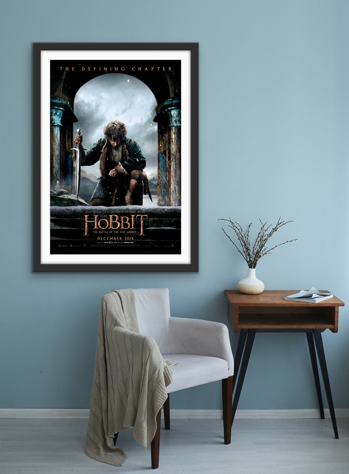 An original movie  poster for the film The Hobbit The Battle of the Five Armies