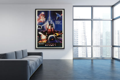 An original Italian movie poster for the film TRON