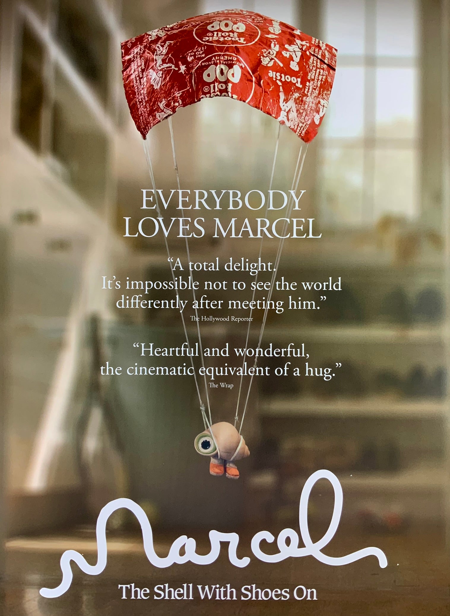 An original movie poster for the film Marcel The Shell With Shoes On