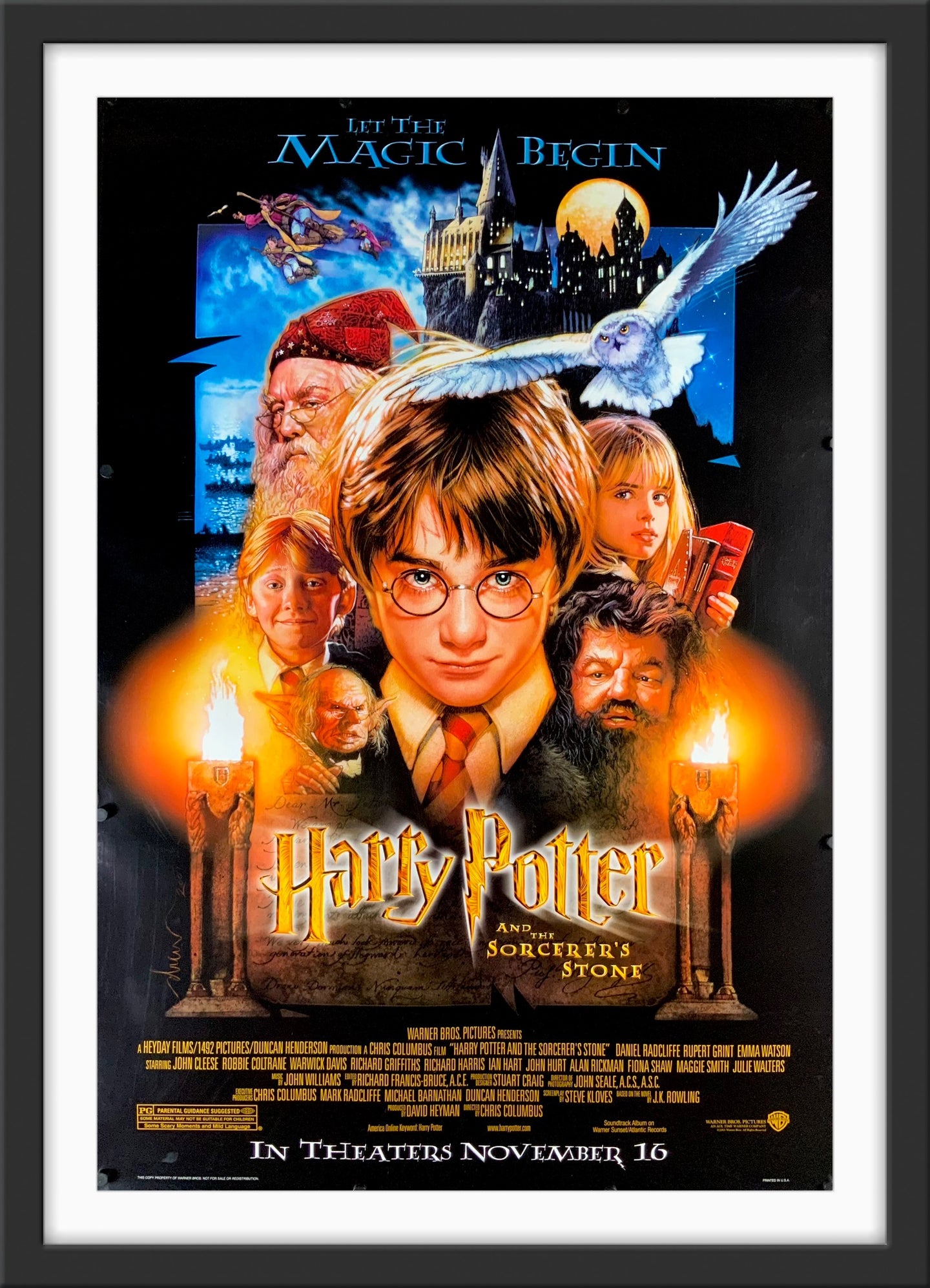 An original movie poster for the film Harry Potter and the Philosopher's Stone