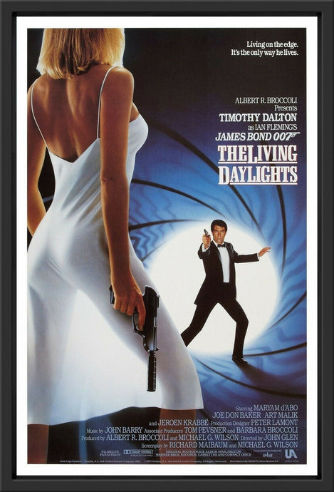 An original movie poster for the James Bond film The Living Daylights