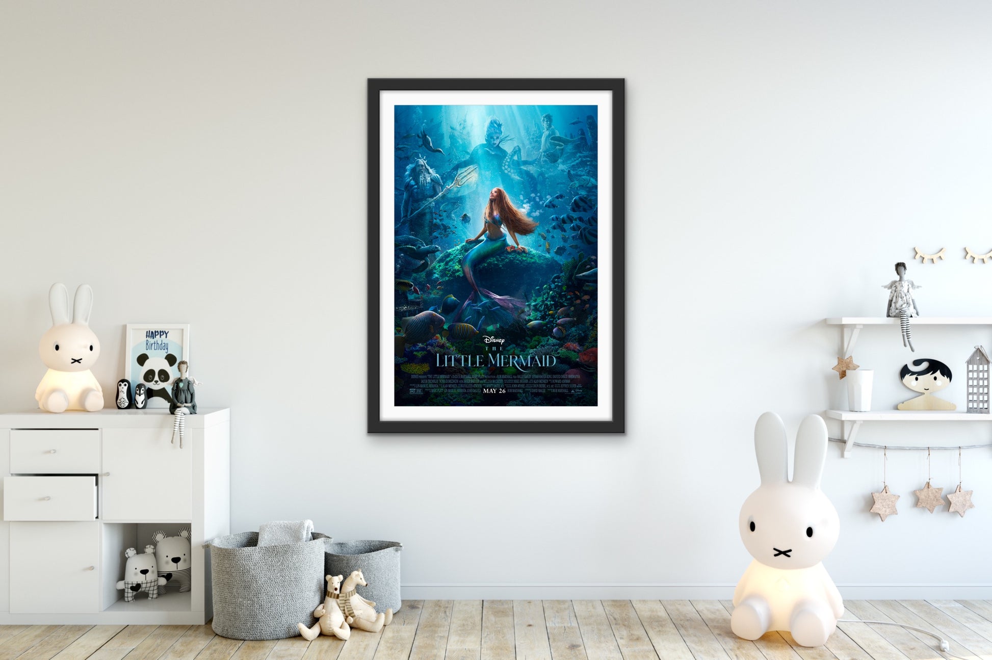 An original movie poster for the Disney live action remake of The Little Mermaid