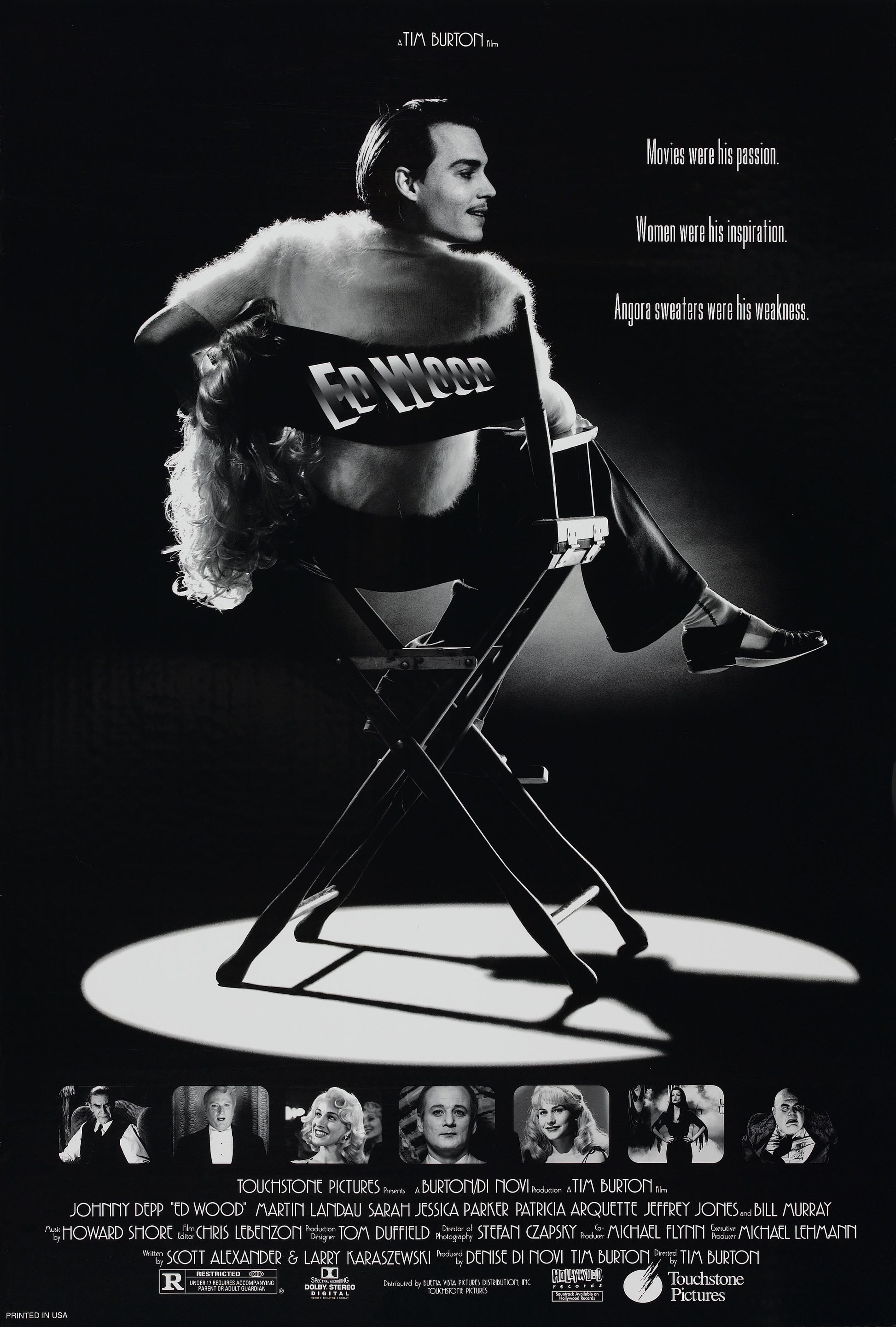 An original movie poster for the Tim Burton film Ed Wood