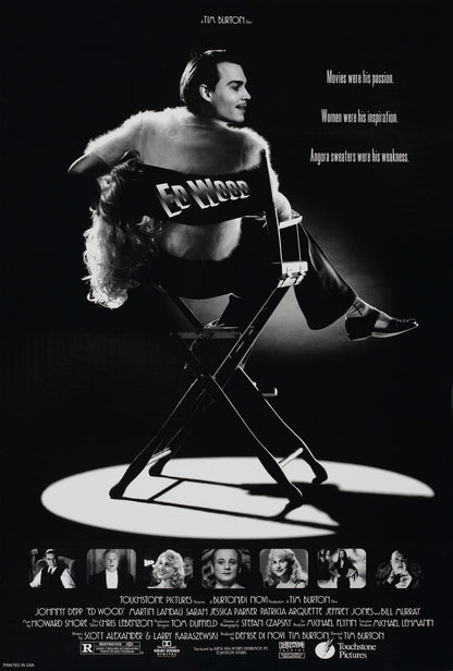An original movie poster for the Tim Burton film Ed Wood