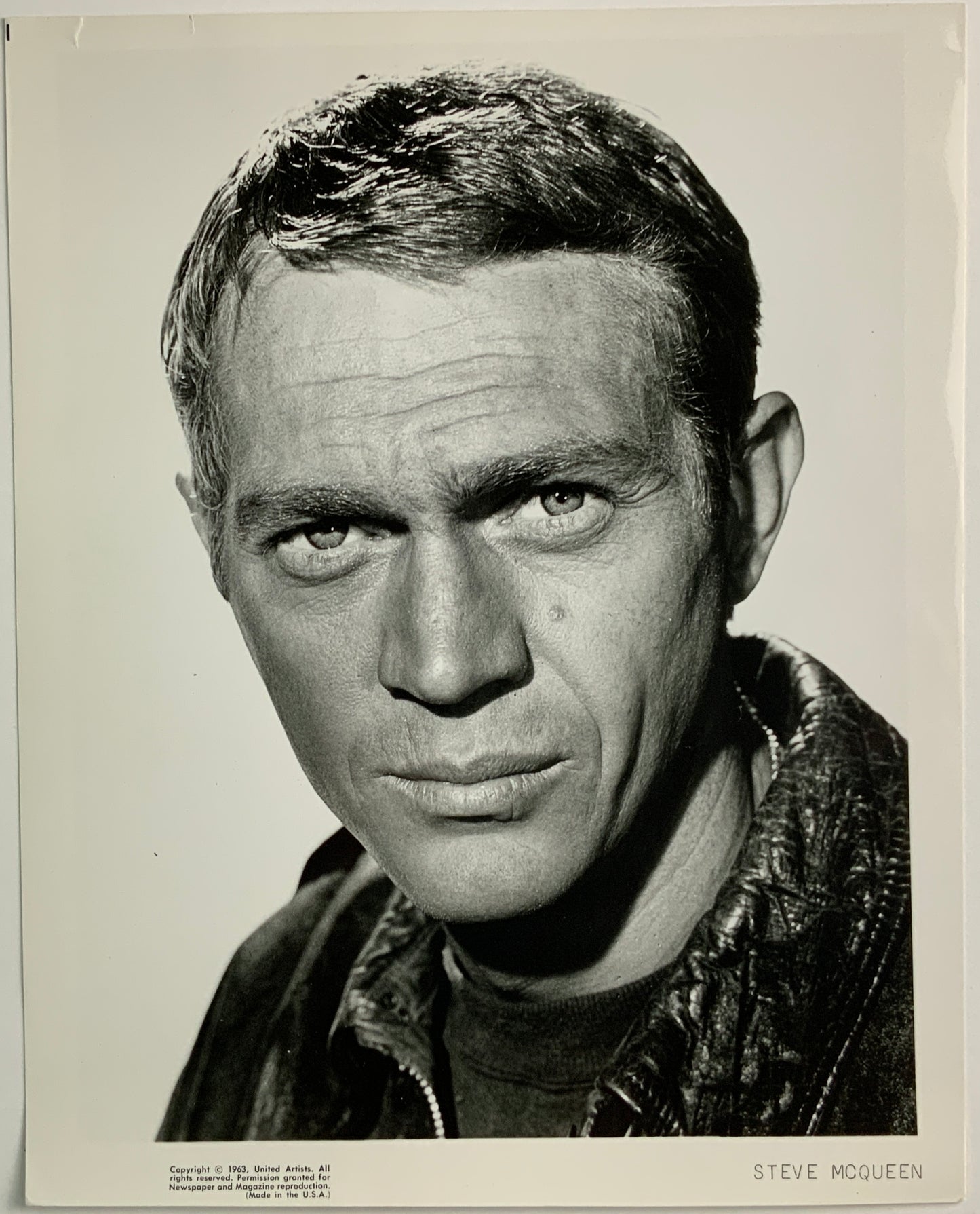 An original promotional movie still of Steve McQueen for the film The Great Escape