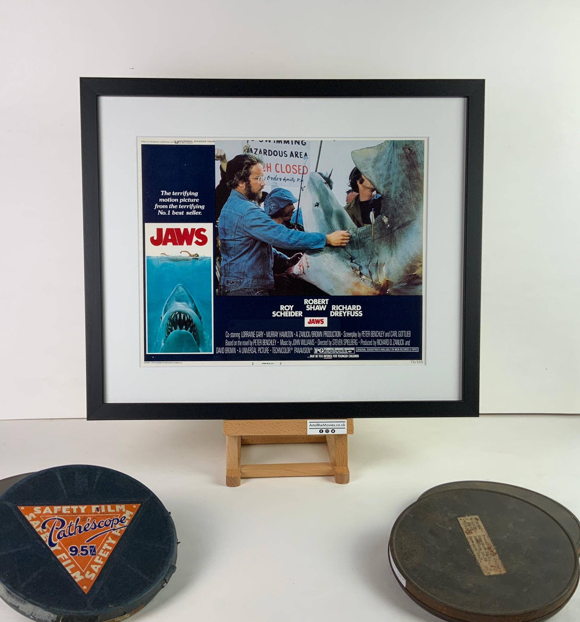 An original 11x14 lobby card from the original 1975 release of Jaws