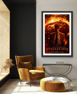 An original advance movie poster for the Christopher Nolan film Oppenheimer