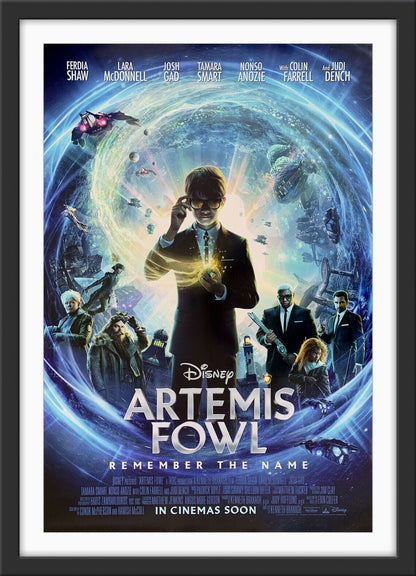 An original movie poster for the Disney film Artemis Fowl