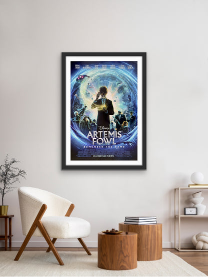 An original movie poster for the Disney film Artemis Fowl