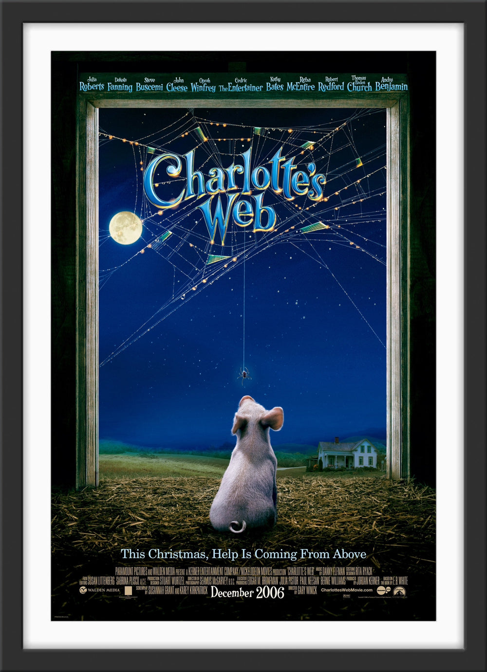 An original movie poster for the film Charlotte's Web