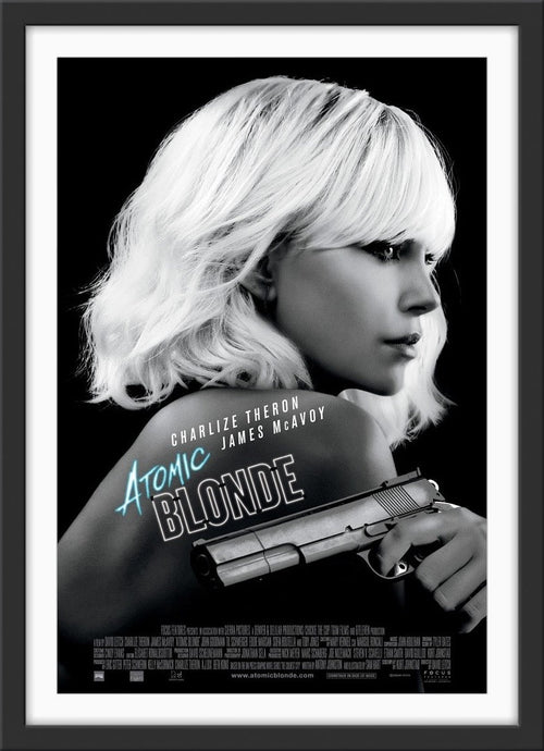 An original movie poster for the film Atomic Blonde