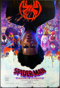 An original movie poster for the animated film Spider-Man Across the Spider-Verse