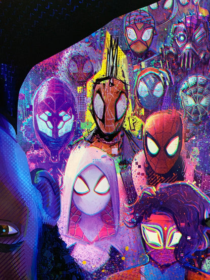 An original movie poster for the animated film Spider-Man Across the Spider-Verse