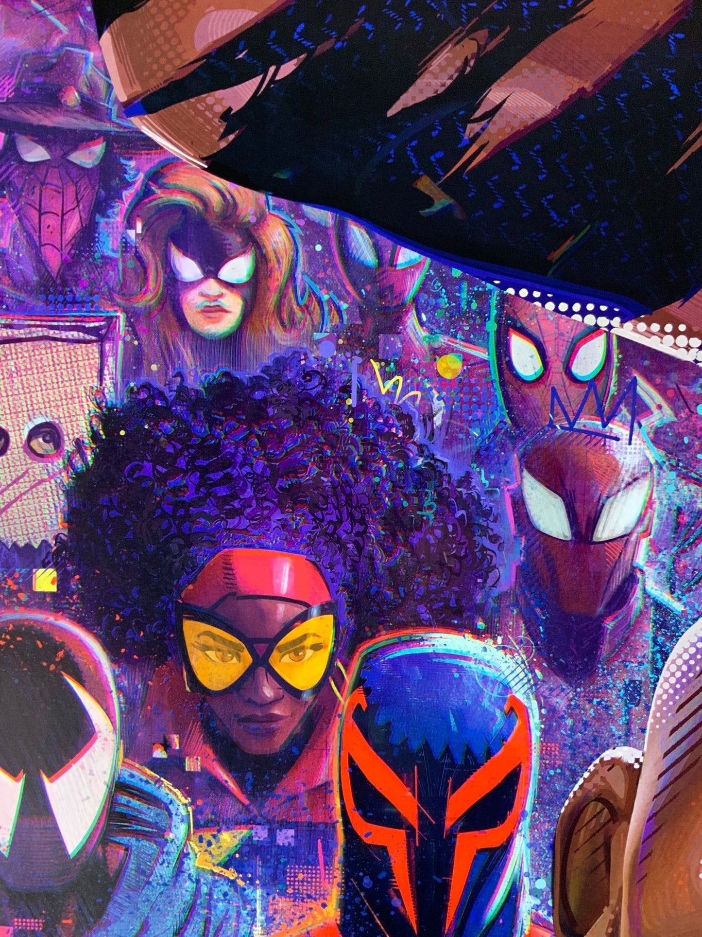 An original movie poster for the animated film Spider-Man Across the Spider-Verse