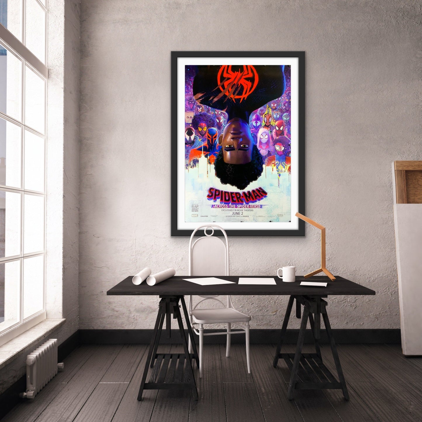 An original movie poster for the animated film Spider-Man Across the Spider-Verse