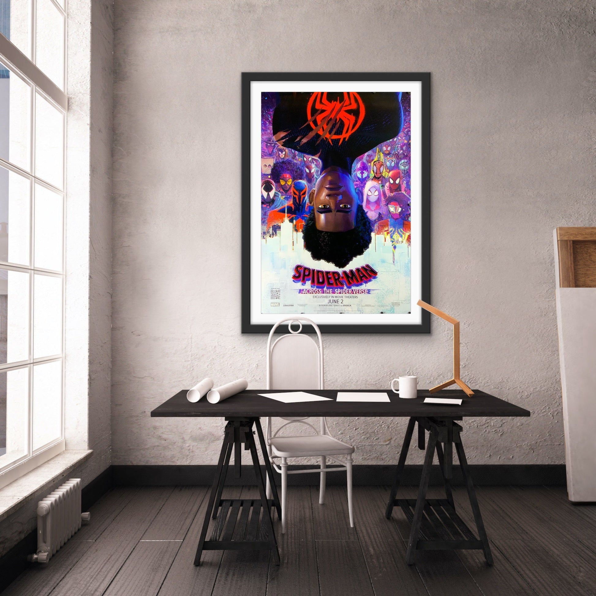 An original movie poster for the animated film Spider-Man Across the Spider-Verse