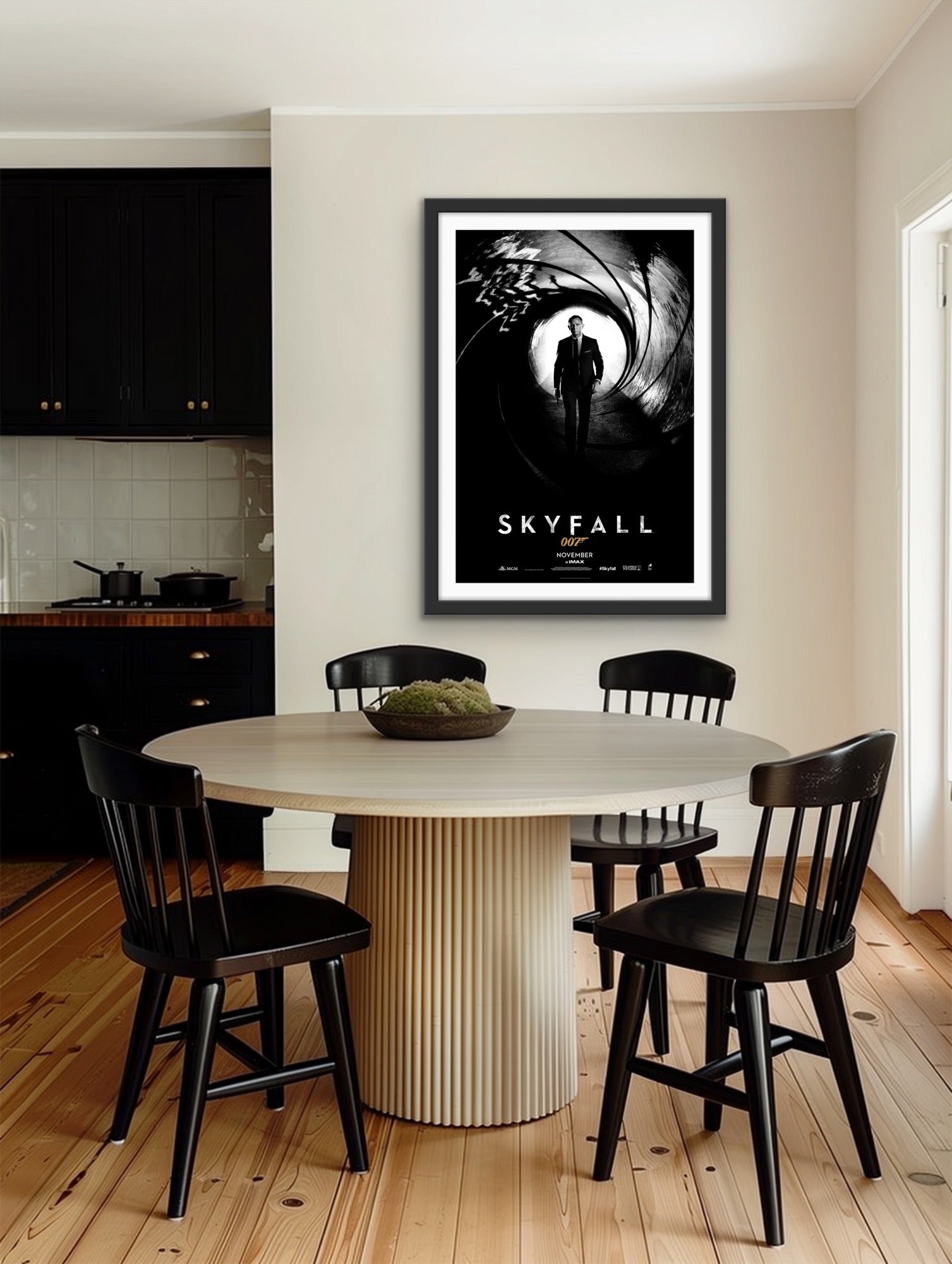 An original movie poster for the James Bond film Skyfall