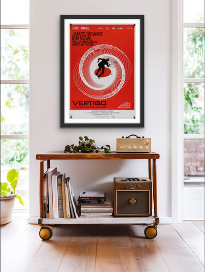 An original Italian re-release poster for the Alfred Hitchcock film Vertigo