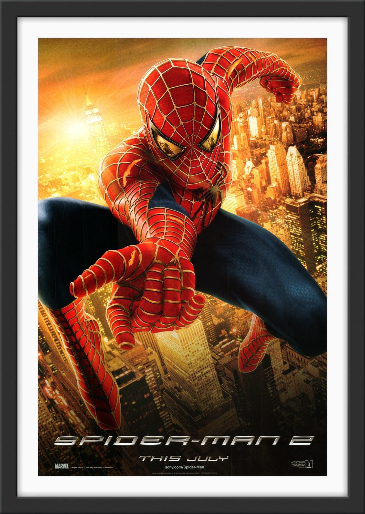 An original movie poster for the film Spider-Man 2 (2004)