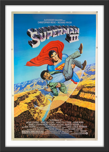 An original movie poster for the 1983 film Superman III / 3