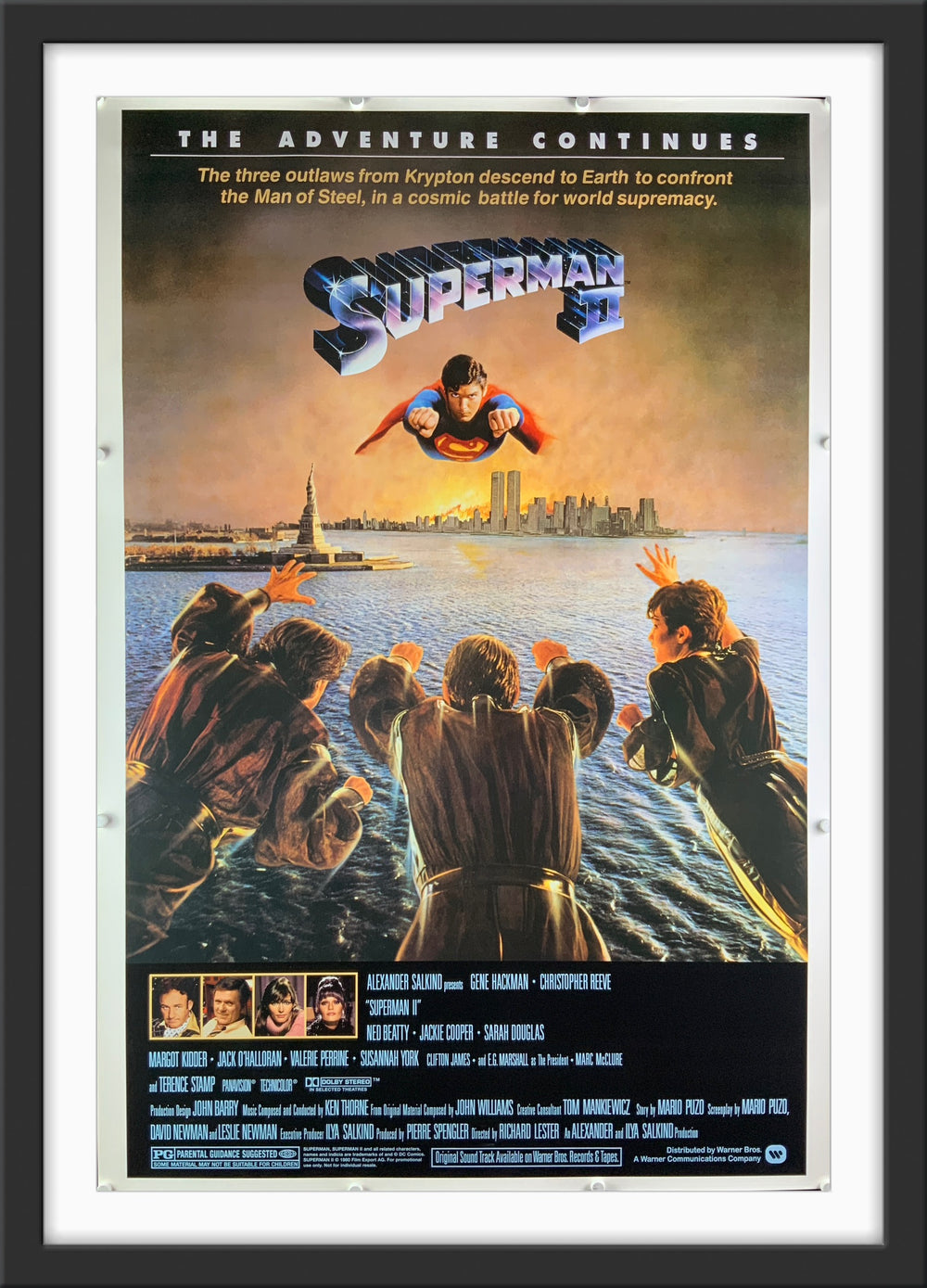 An original one sheet movie poster for the 1981 film Superman 2 / II