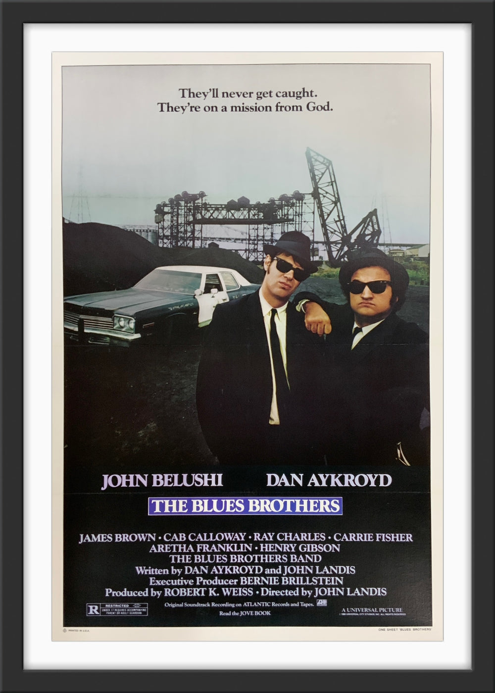 An original movie poster for the film The Blues Brothers