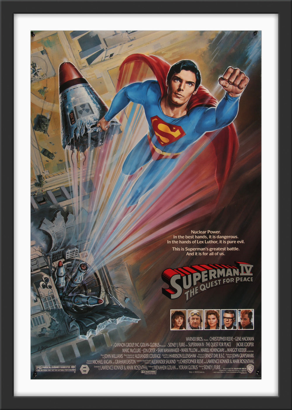 An original movie poster for the film Superman IV / 4 The Quest For Peace