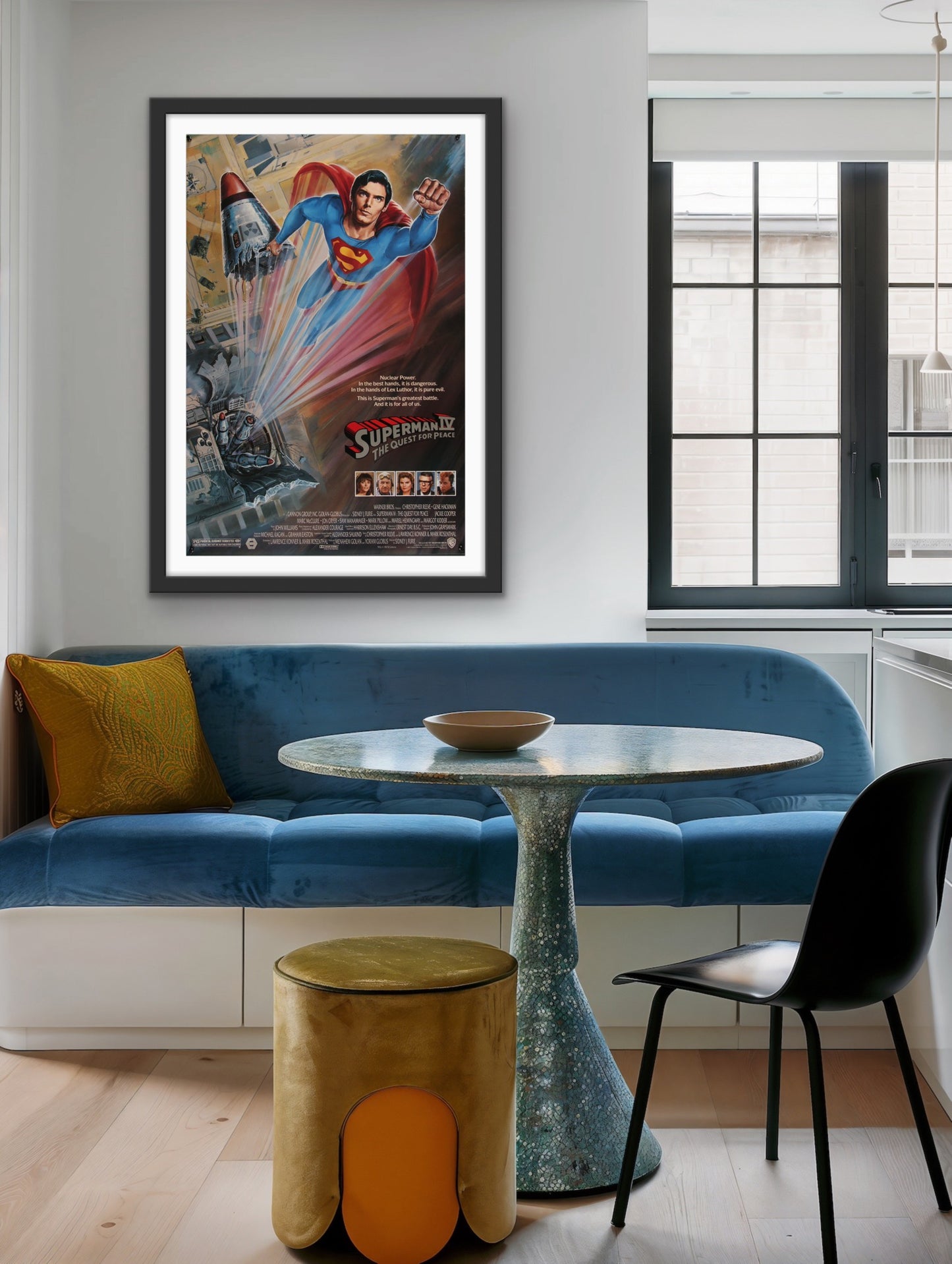 An original movie poster for the film Superman IV / 4 The Quest For Peace