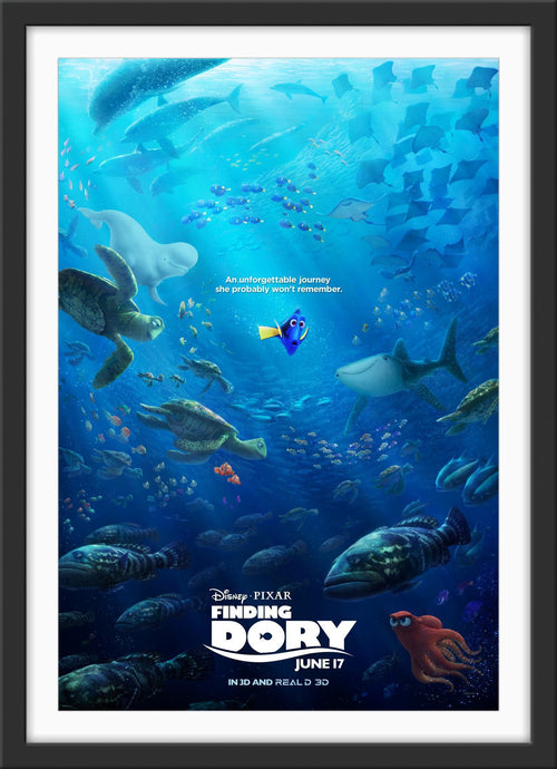 An original movie poster for the animated film Finding Dory