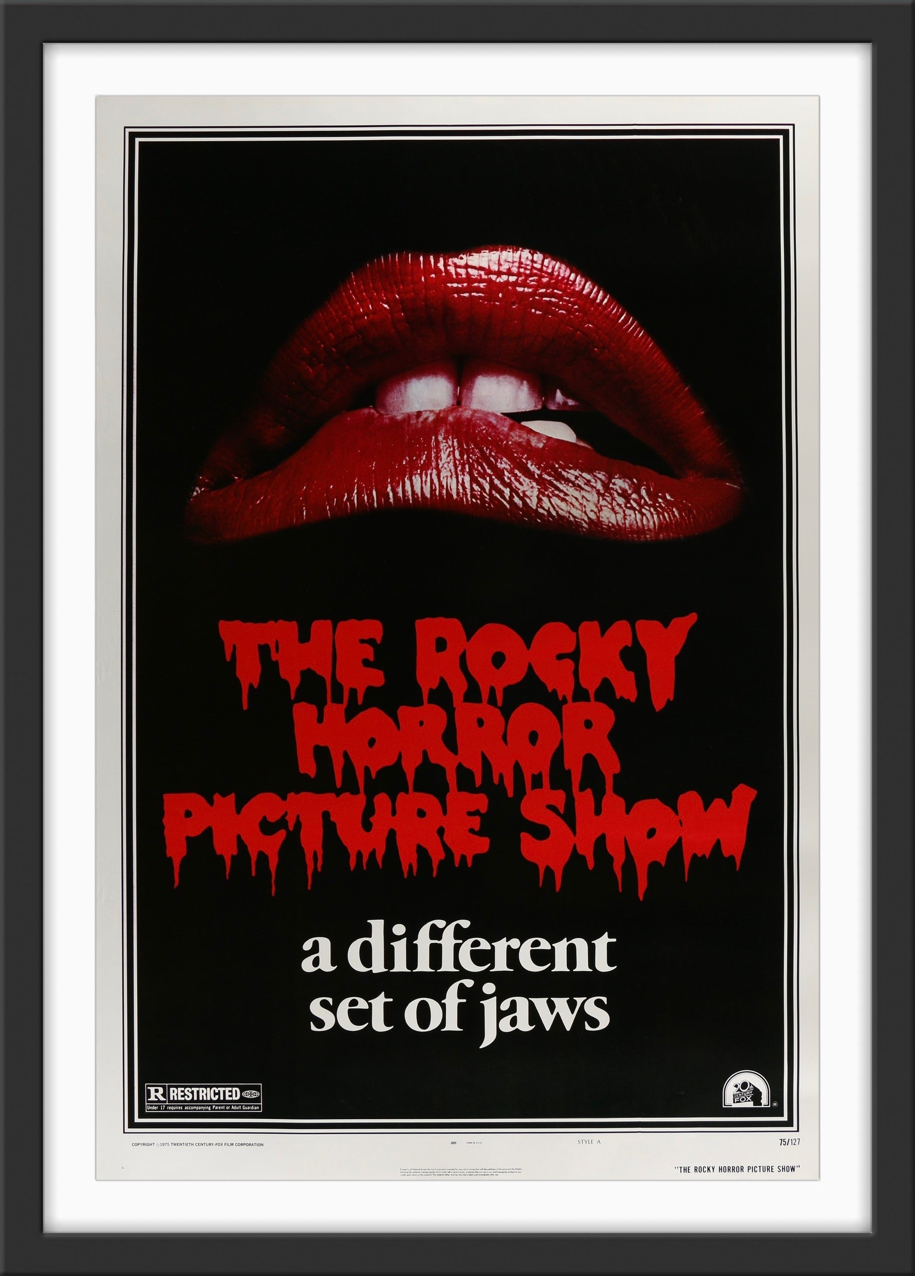 An original movie poster for the film The Rocky Horror Picture Show