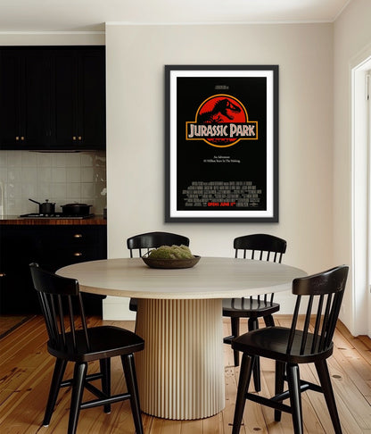 An original double-sided movie poster for the film Jurassic Park
