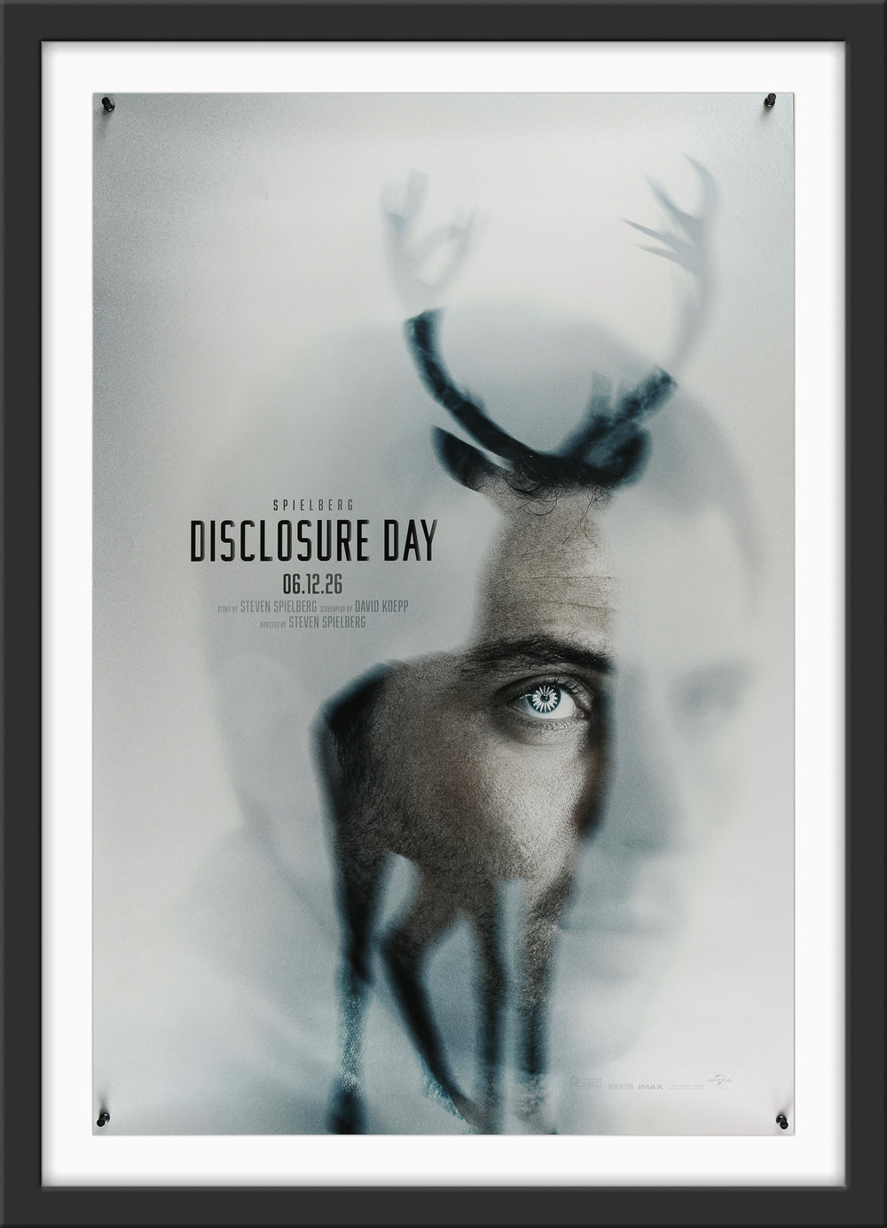 An original movie poster for the Steven Spielberg film Disclosure Day