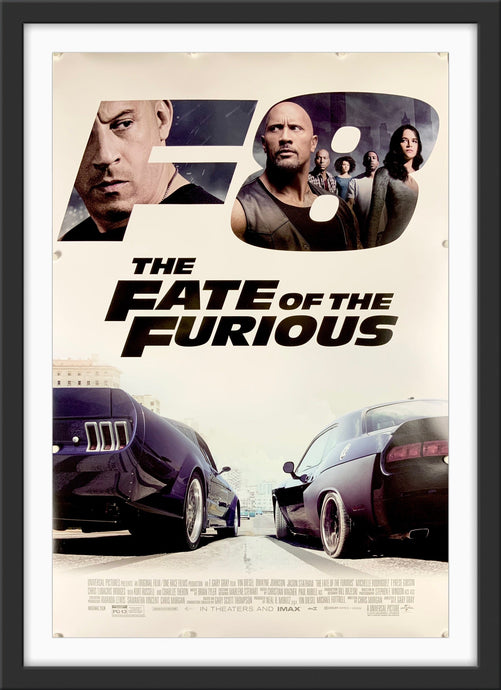 An original movie poster for the film The Fate of The Furious