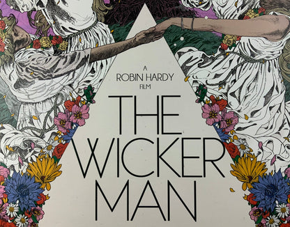 An original movie poster for the 50th Anniversary of the film The Wicker Man