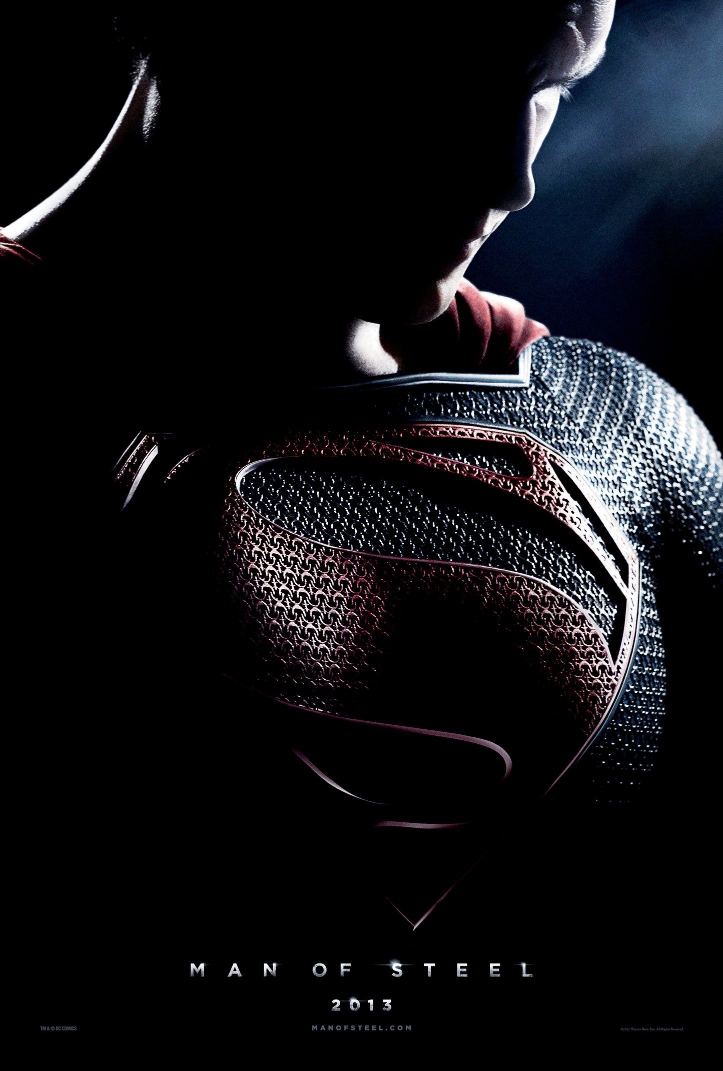 An original movie poster for the Superman film Man of Steel