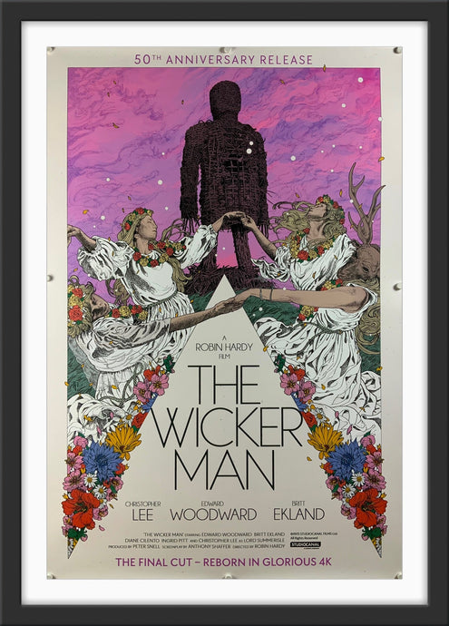 An original movie poster for the 50th Anniversary of the film The Wicker Man