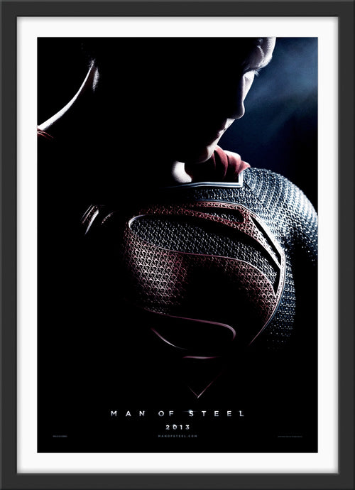 An original movie poster for the Superman film Man of Steel