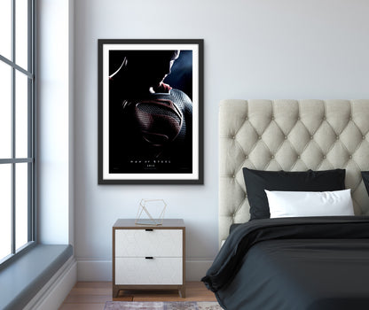 An original movie poster for the Superman film Man of Steel